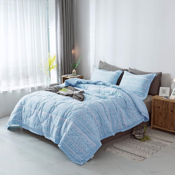 Original Packaging -  Vacuum Sealed Blue Comforter Set 1826-K - Picture 3 of 7